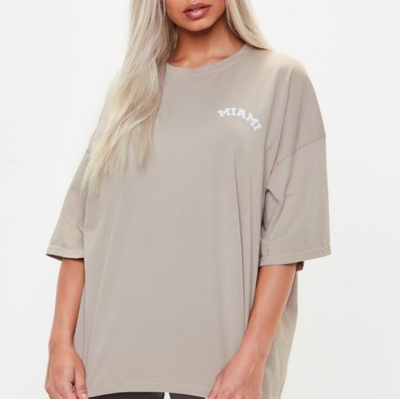 Missguided Tops - Missguided oversized "MIAMI" tshirt size 4